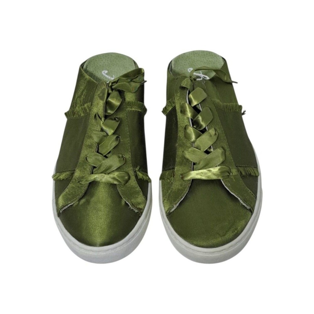 Free People Satin Naples Slip On Sneaker Olive Green Women's Vacation Comfort 41